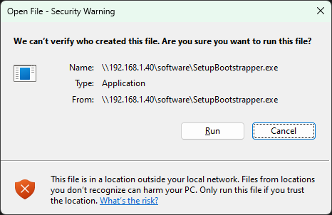 Cảnh báo bảo mật - bấm Run